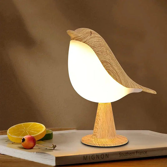 OiseauLumi - Lampe de Nuit en Bois Élégante - Rynova