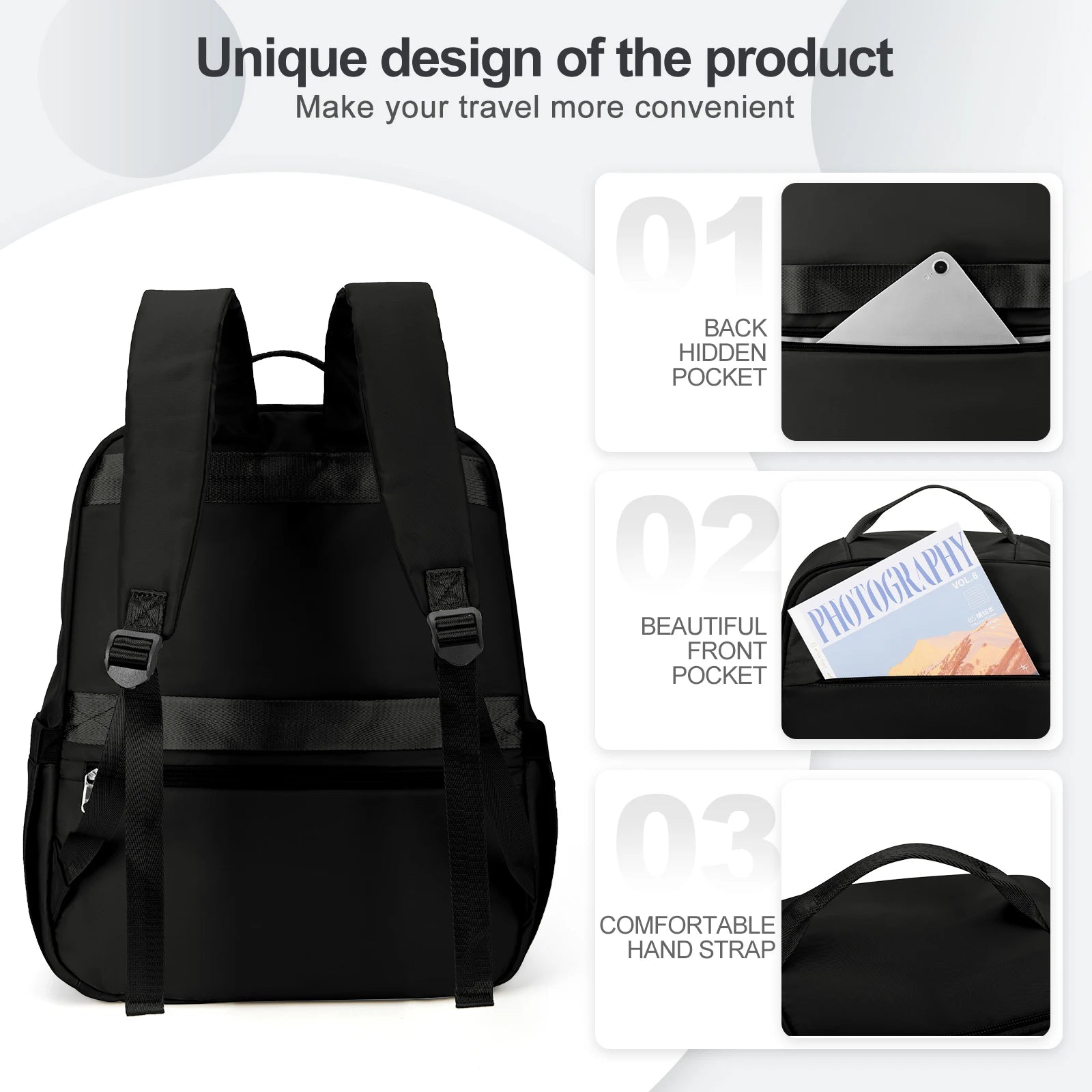 Kono Sac à Dos de Voyage 40x20x30cm - Approuvé Bagage Cabine Ryanair | Imperméable | Pour Ordinateur Kono Sac à Dos de Voyage 40x20x30cm - Approuvé Bagage Cabine Ryanair | Imperméable | Pour Ordinateur