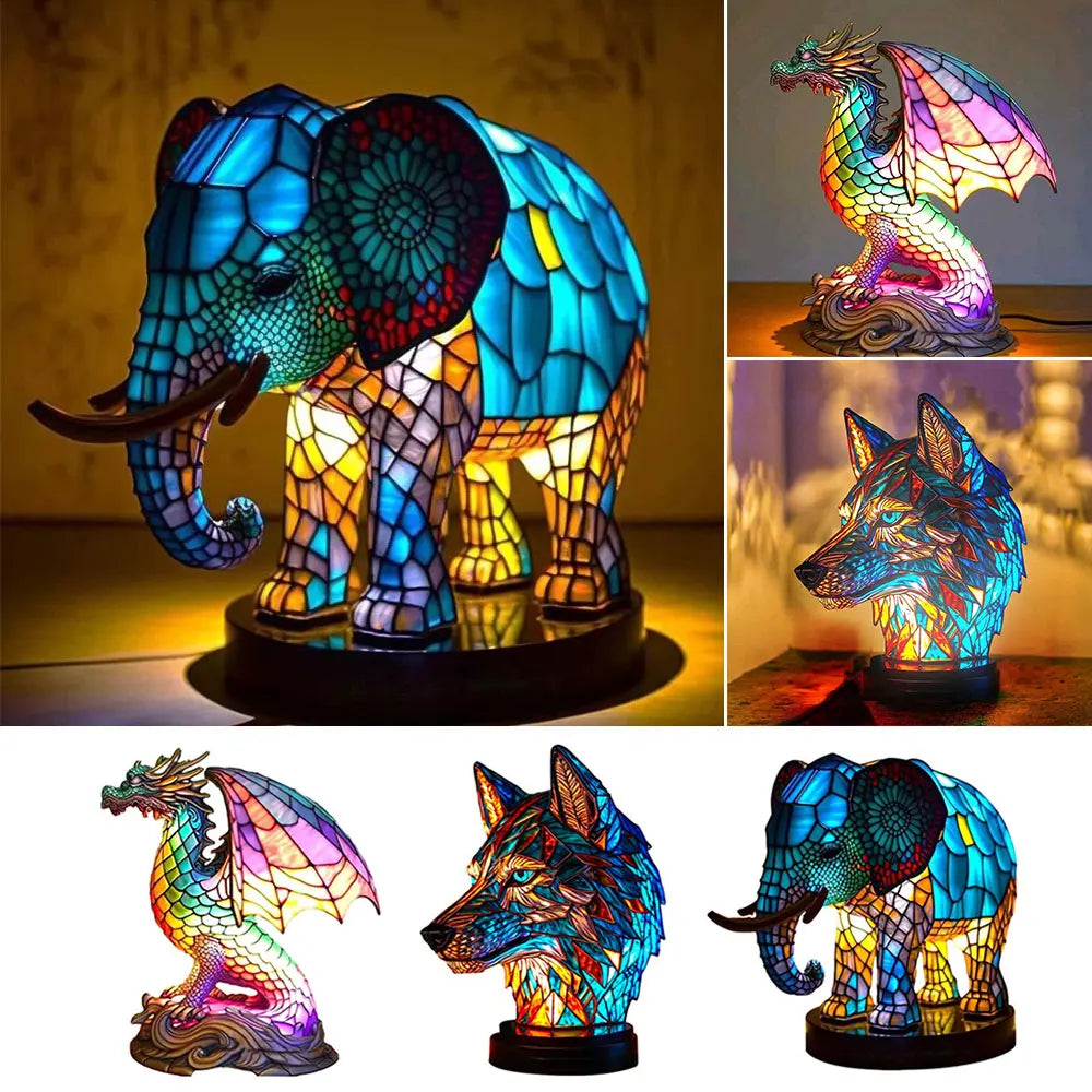 LumiFaune - Lampe 3D en Verre Animal Décoratif - Rynova