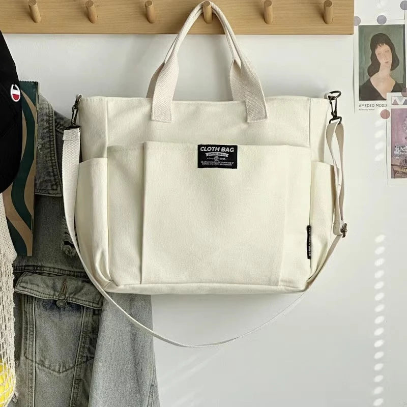 Sac Minimaliste Urbain pour Femme – Grand Fourre-Tout en Toile avec Bandoulière - Rynova