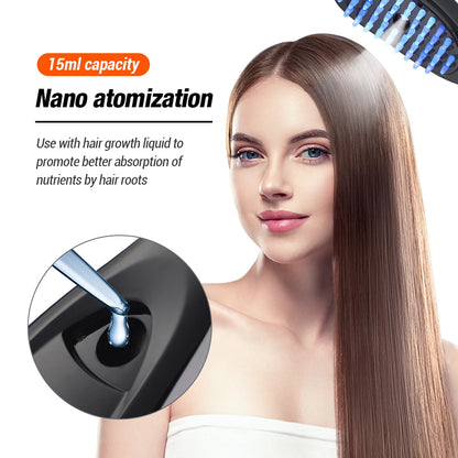 VibreSoins – Brosse Massante Électrique Anti-Chute de Cheveux avec LED et Atomisation - Rynova