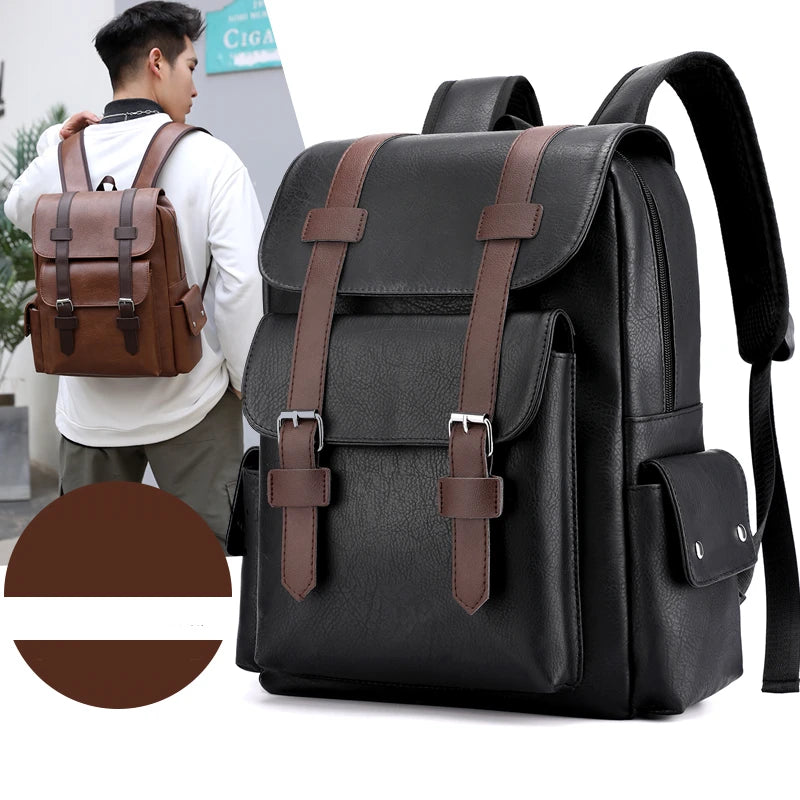 Sac à Dos en Cuir PU Élégant Unisexe – Sac à Dos Grand Modèle pour Ordinateur Portable - Rynova