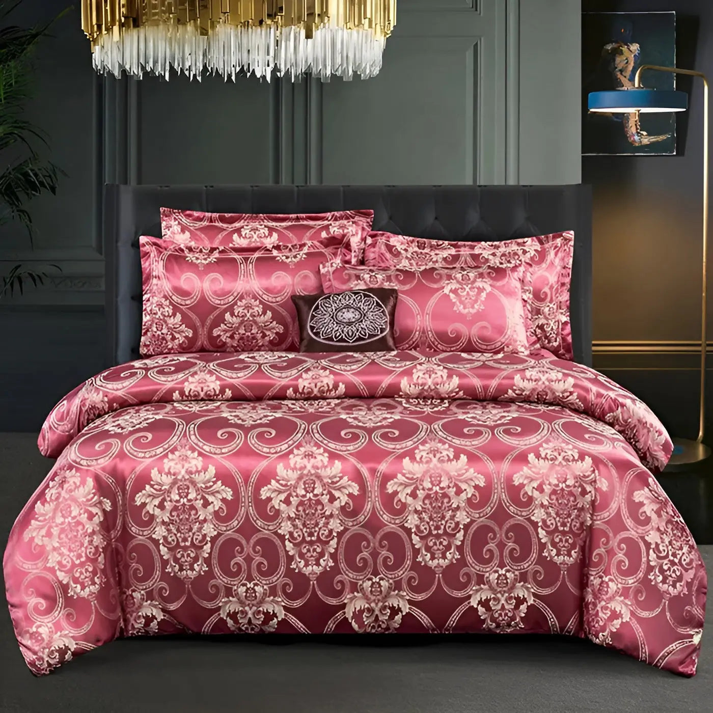 LuxeDoux - Housse de Couette Satinée en Jacquard Élégant - Rynova