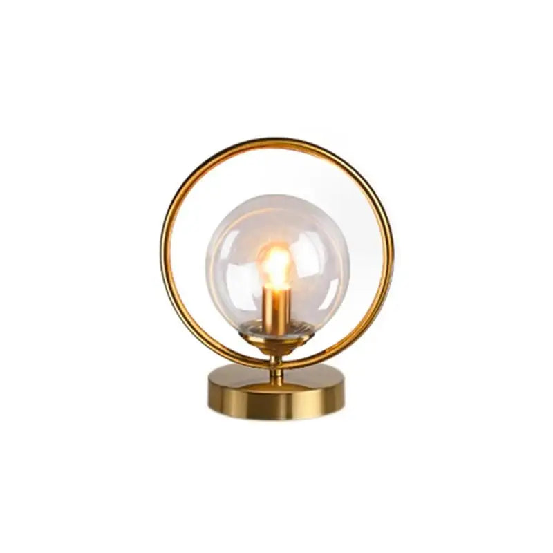 LuxeGlobe – Lampe de Table en Verre avec Anneau en Laiton - Rynova