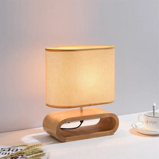 SereinLumi - Lampe de Bureau LED Style Japonais en Bois - Rynova