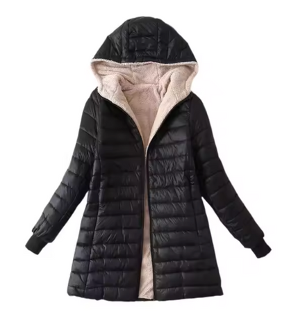 LuxeHiver - Manteau long noir élégant pour l'hiver - Rynova