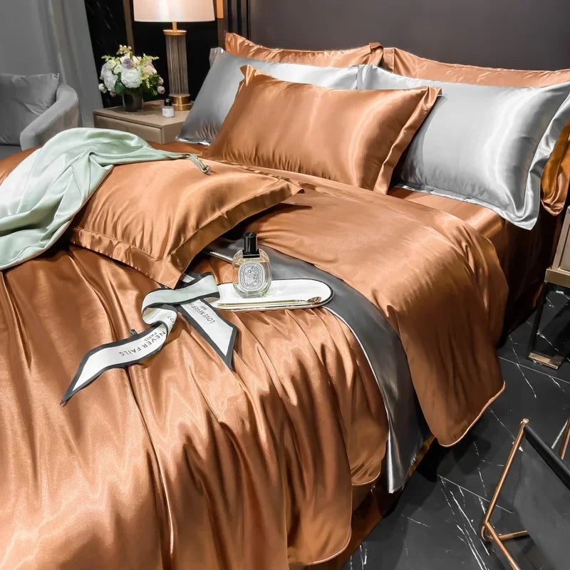 AiMay Parure de lit 6 pièces en satin, poche profonde, soie AiMay Parure de lit 6 pièces en satin, poche profonde, soie