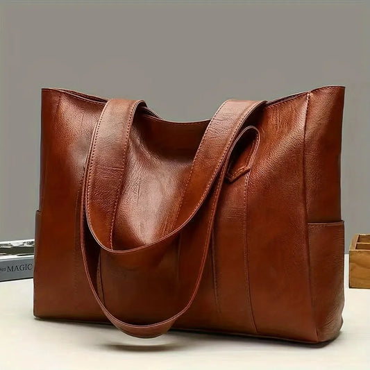 Sac à Main Élégance – Grand Tote Rétro en Similicuir Vegan pour Femmes, Sac Bandoulière Vintage pour le Quotidien - Rynova