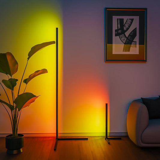LumiAmbiance - Lampadaire LED RGB avec Sync Musique et 16 Millions de Couleurs
