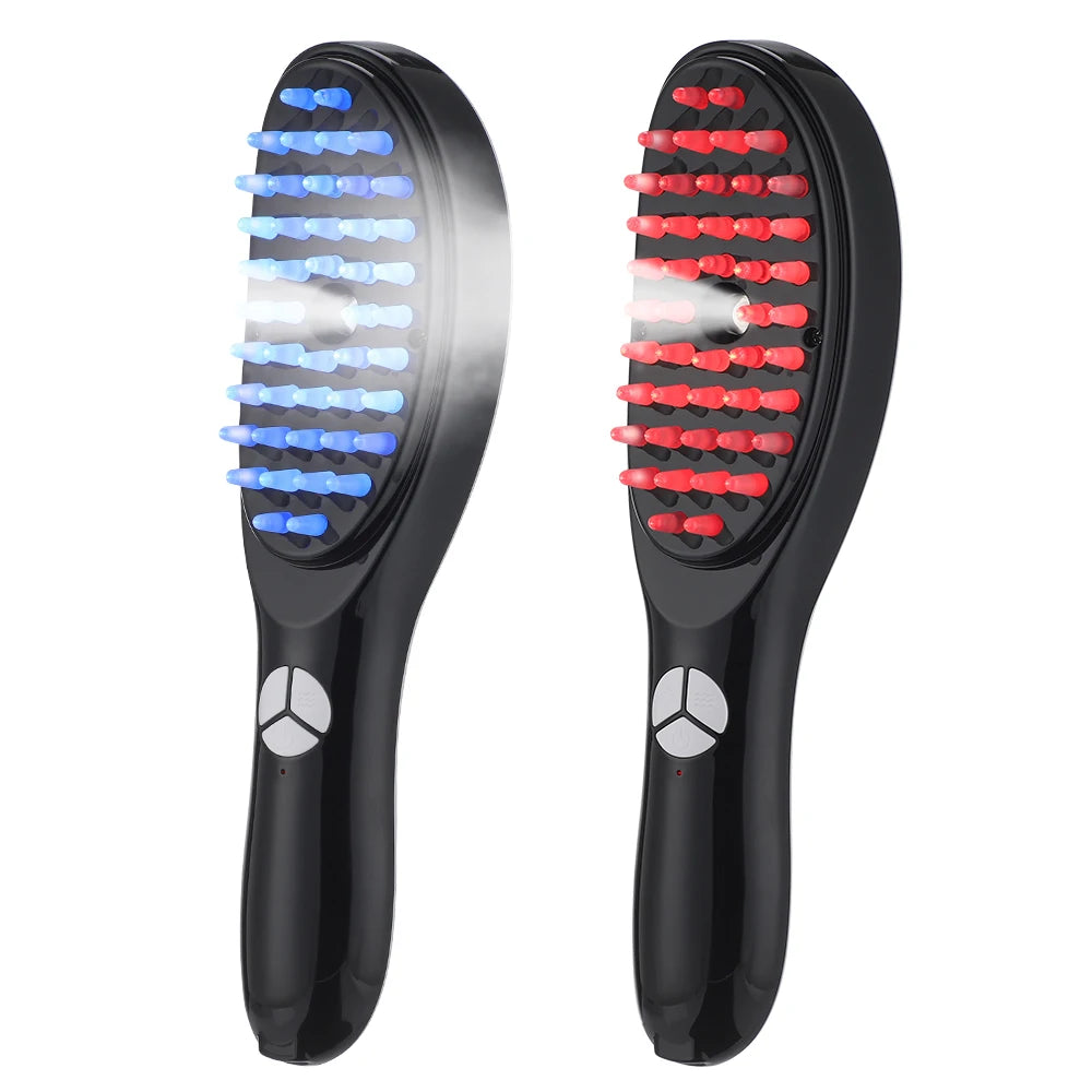 VibreSoins – Brosse Massante Électrique Anti-Chute de Cheveux avec LED et Atomisation - Rynova