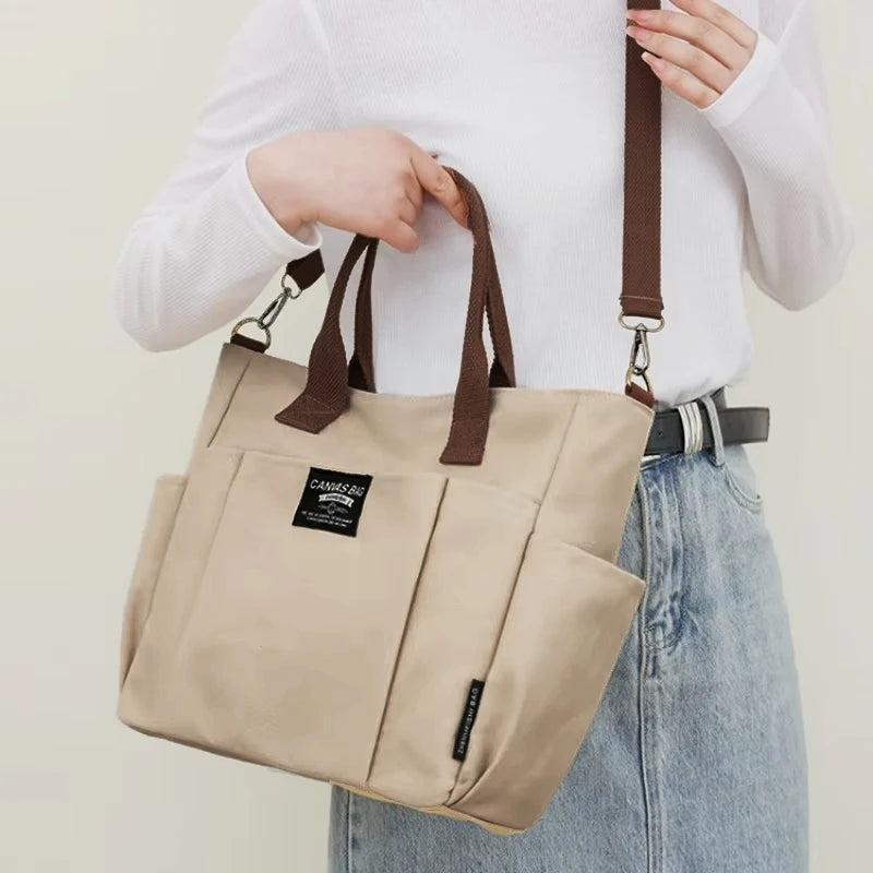 Sac Minimaliste Urbain pour Femme – Grand Fourre-Tout en Toile avec Bandoulière - Rynova