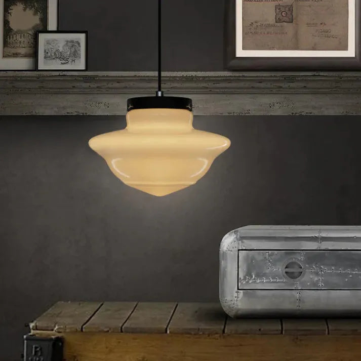 LumiNéo – Suspension Géométrique en Verre Givré Moderne - Rynova