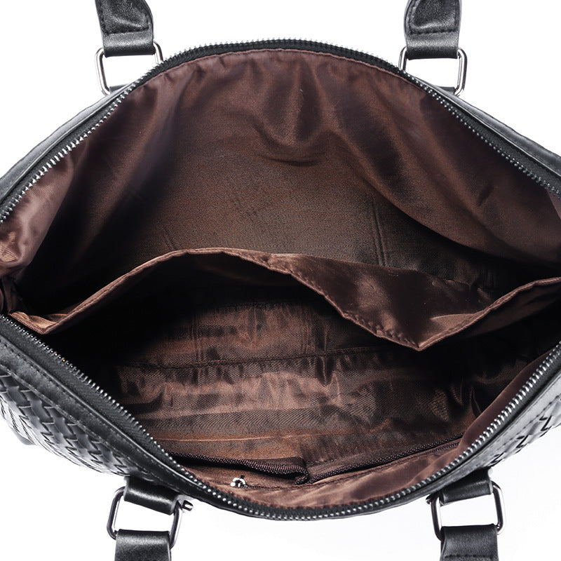 Élégance Homme – Sac en Cuir Tressé pour Ordinateur Portable - Rynova