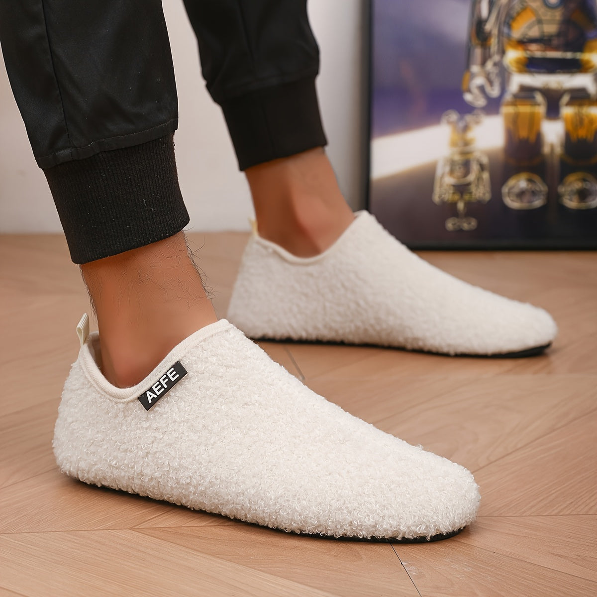 Confort Chic - Chaussons noirs cosy avec intérieur doux et antidérapant - Rynova