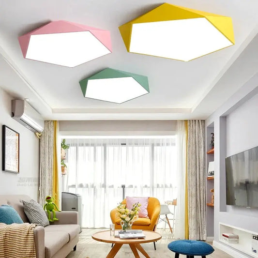 LumiPenta – Lampe Plafond Design en Forme de Macaron à Cinq Faces - Rynova