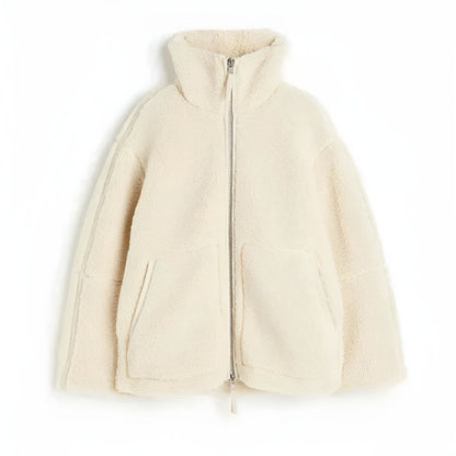 Mila Chic - Veste en teddy polaire beige pour un confort stylé - Rynova