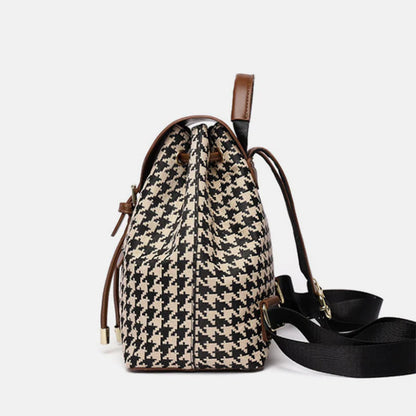 Sac à Dos Pied-de-Poule Chic – Grande Capacité pour Femme - Rynova