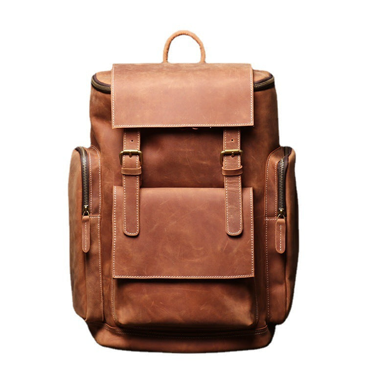 Voyageur - Sac à dos en cuir véritable pour homme, grand format 15,6" - Rynova