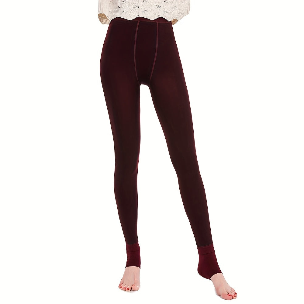 Léonie - Leggings thermiques en polaire noires pour l'hiver - Rynova