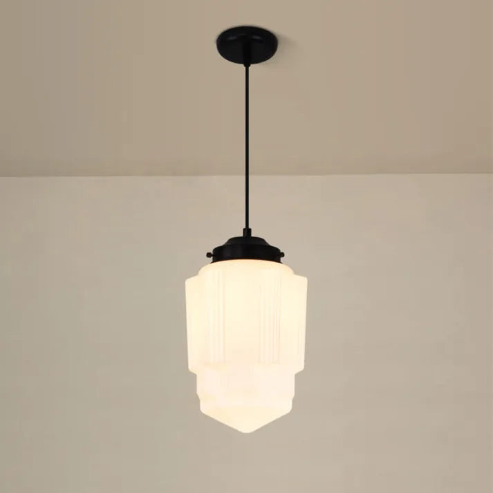 LumiNéo – Suspension Géométrique en Verre Givré Moderne - Rynova