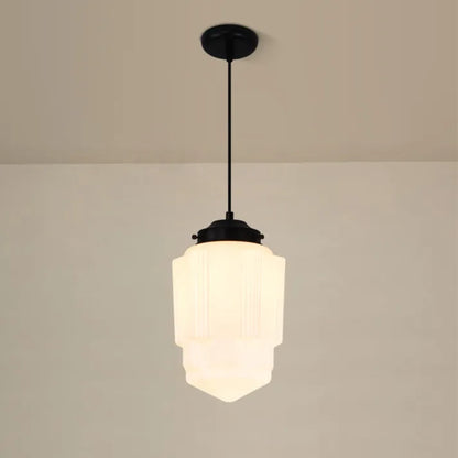 LumiNéo – Suspension Géométrique en Verre Givré Moderne - Rynova