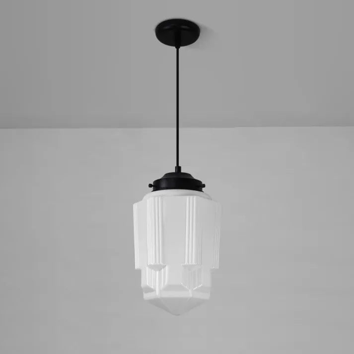 LumiNéo – Suspension Géométrique en Verre Givré Moderne - Rynova