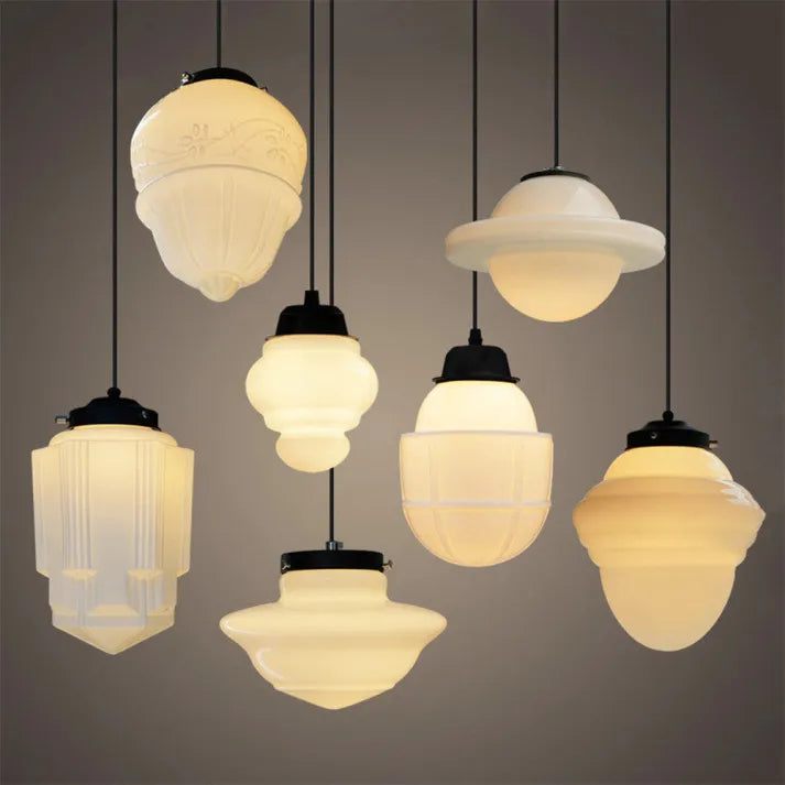 LumiNéo – Suspension Géométrique en Verre Givré Moderne - Rynova