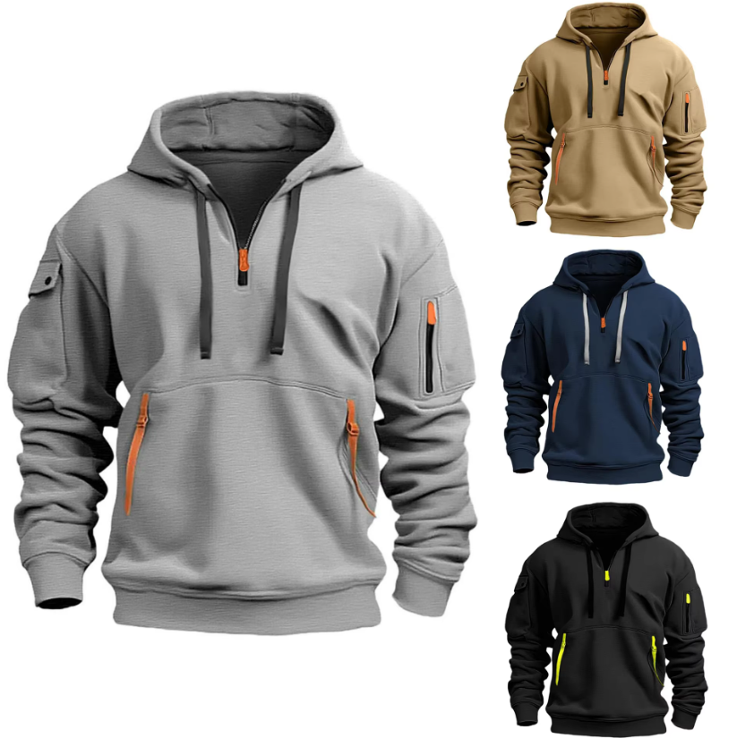 LeoStyle - Hoodie-jacket bleu foncé pour un confort décontracté - Rynova