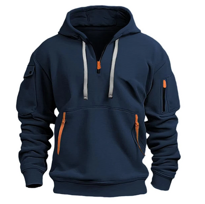 LeoStyle - Hoodie-jacket bleu foncé pour un confort décontracté - Rynova