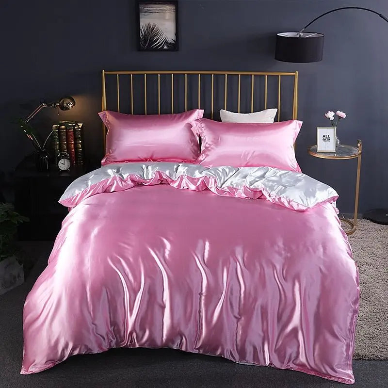 SilkHeaven - ensemble de literie en soie de luxe 4 pièces | Drap plat, housse de couette, 2 taies d'oreiller - Rynova