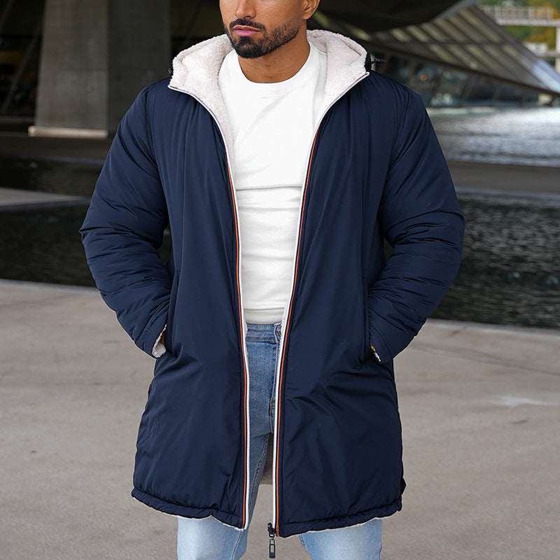 LucaStyle - Veste chaude blanche et bleue pour homme moderne - Rynova