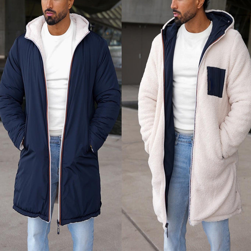 LucaStyle - Veste chaude blanche et bleue pour homme moderne - Rynova