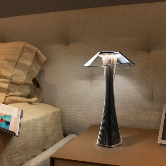 LumièreÉtoile - Lampe de Table LED en Cristal avec Projection Ambiance - Rynova