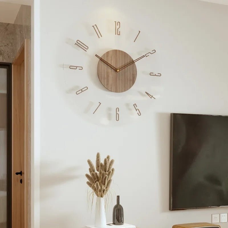 ÉléganceNordique – Horloge Murale Minimaliste en Bois - Rynova