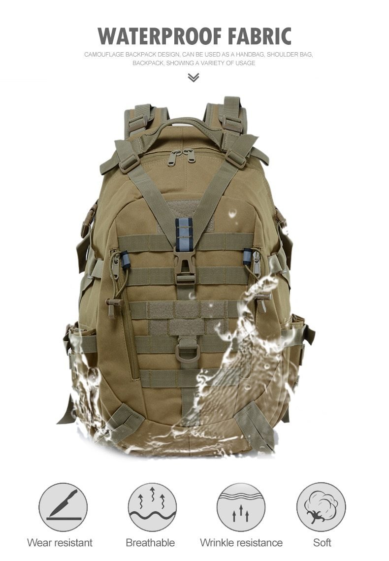 Sac à Dos Tactique Extérieur Militaire - Résistant Aventure - Rynova