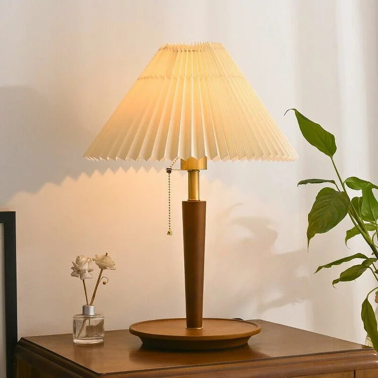 RétroBois – Lampe Plissée en Bois pour Ambiance Nostalgique - Rynova