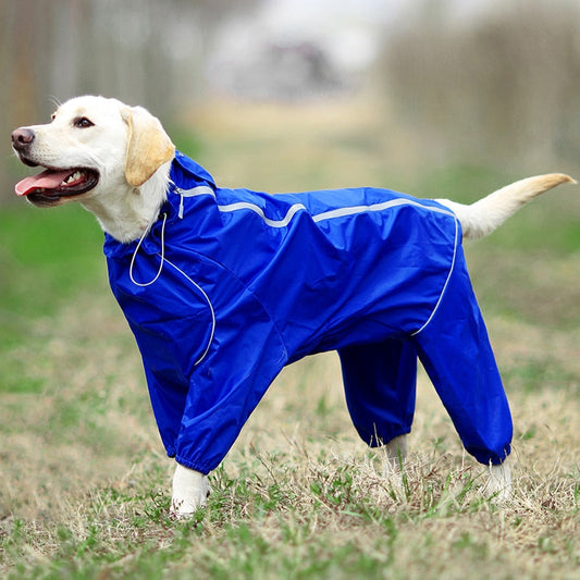 PluiePaw - Manteau Imperméable Réfléchissant pour Chien, Combinaison à Capuche Fermeture Éclair - Rynova