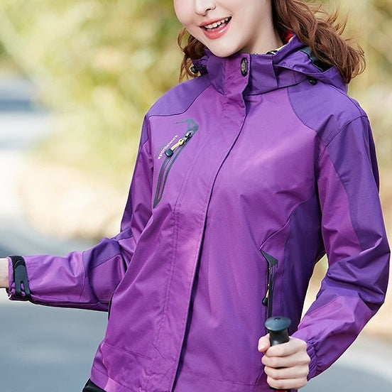 Aventure Élite - Veste de randonnée imperméable violette pour tous temps - Rynova